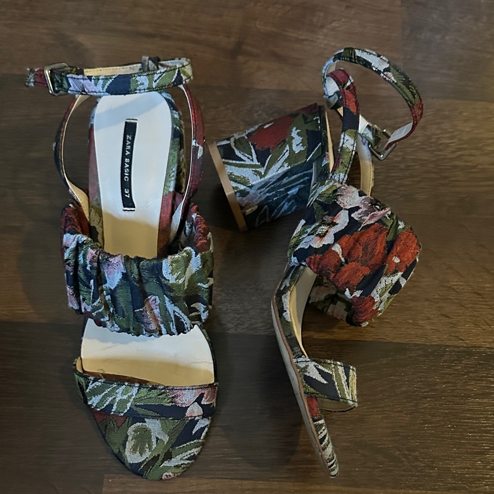 Zara Multicolor Floral Heels